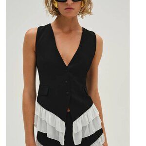 NWT FOR LOVE AND LEMONS NOEMIE VEST TOP IN BLACK SIZE M